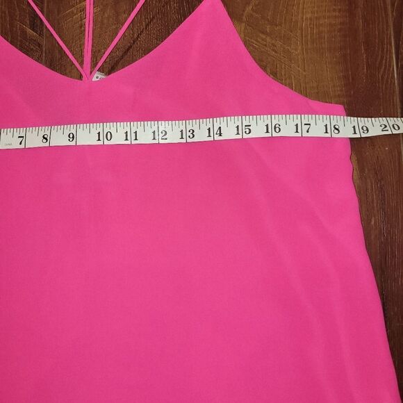 NWT Naked Zebra Hot Pink Strappy Double Layer Flowy Sleeveless Tank Top Blouse M - Picture 6 of 11